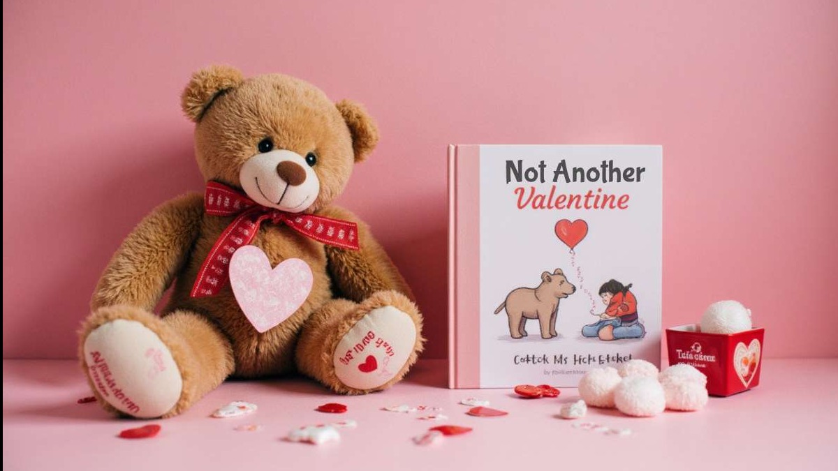 Valentine's Day gifts for toddlers with plush bunny and book.