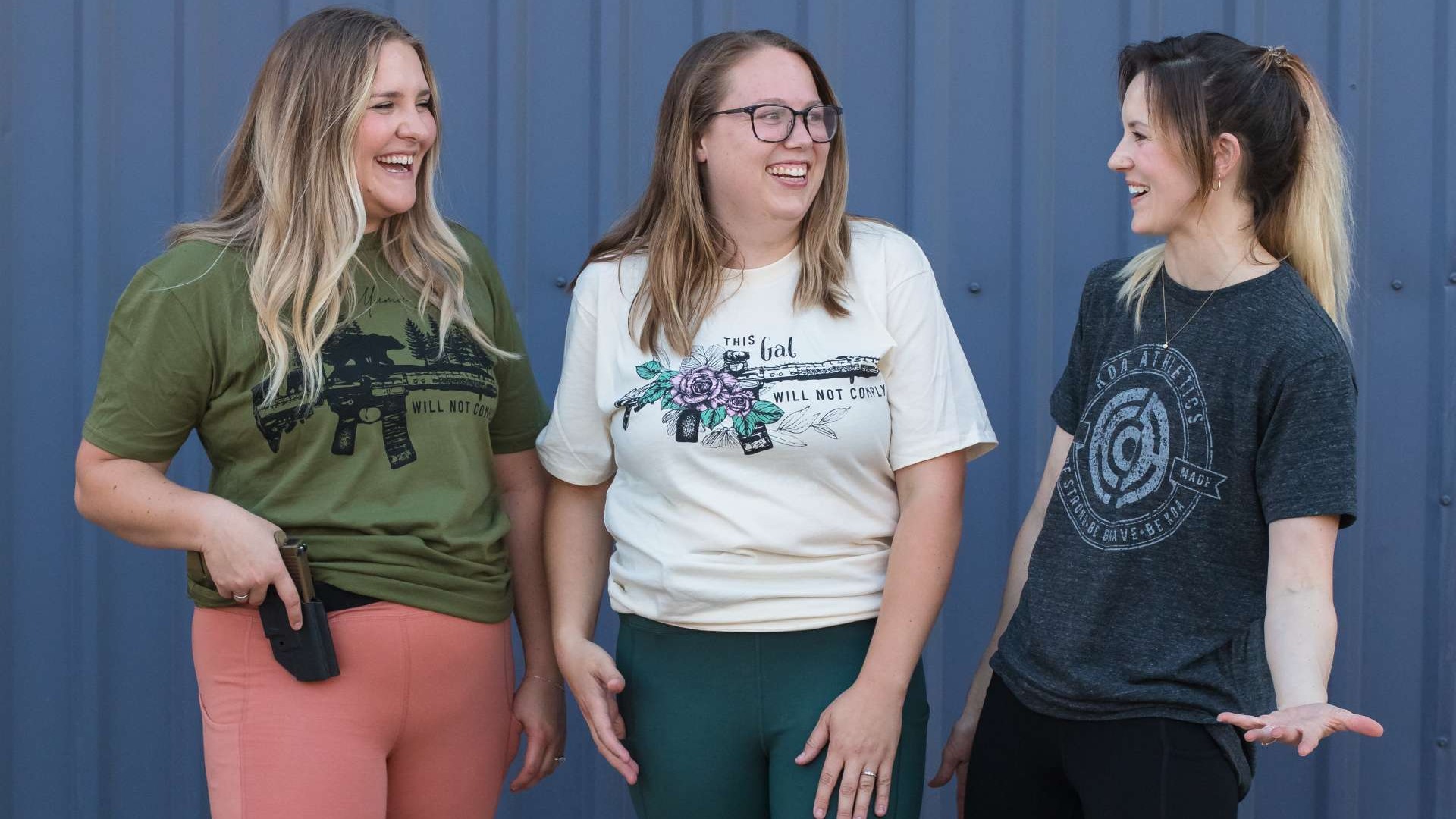 Active woman performing CrossFit exercises in concealed carry leggings