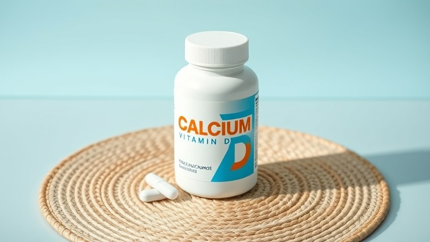 Calcium and Vitamin D supplement promoting bone health nutrition for preventing falls in elderly.
