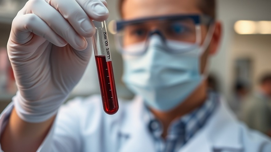 Scientist holding a blood sample for early detection of neurodegenerative diseases.