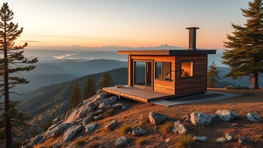 Modern tiny home on a mountain symbolizing the Tiny House Movement and sustainable living.