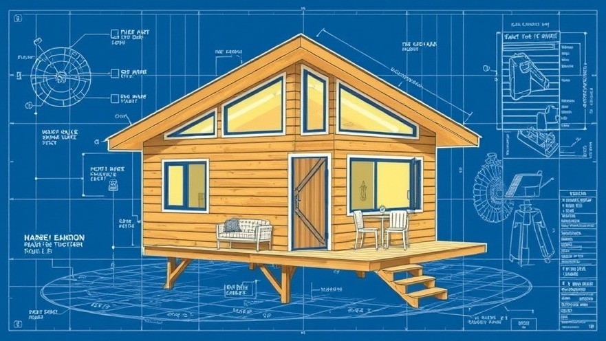 Blueprint of a tiny house showcasing sustainable practices for tiny house living