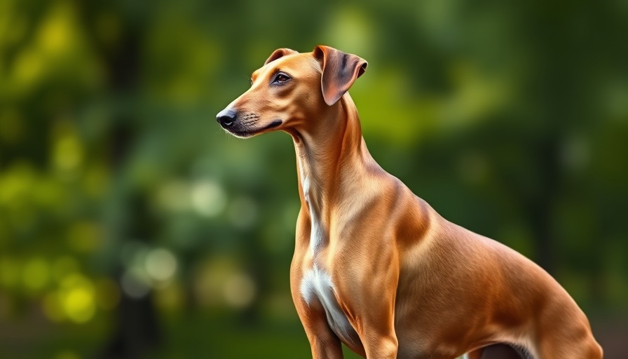 Elegant Saluki dog in a serene outdoor setting, quiet dog breeds.