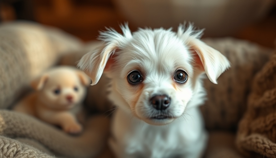 Adorable small white dog attentively looking.