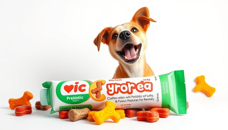 Joyfull prebiotic squeeze treats for dogs with colorful packaging and tube.