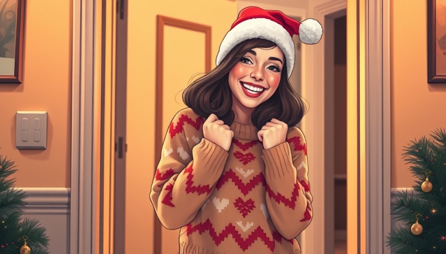 Cheerful young woman in festive attire, emotively posing, indoor scene.