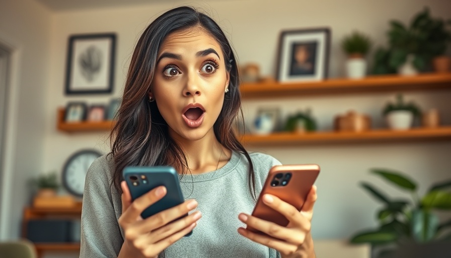 Young woman concerned over Tom Holland health news on phone.