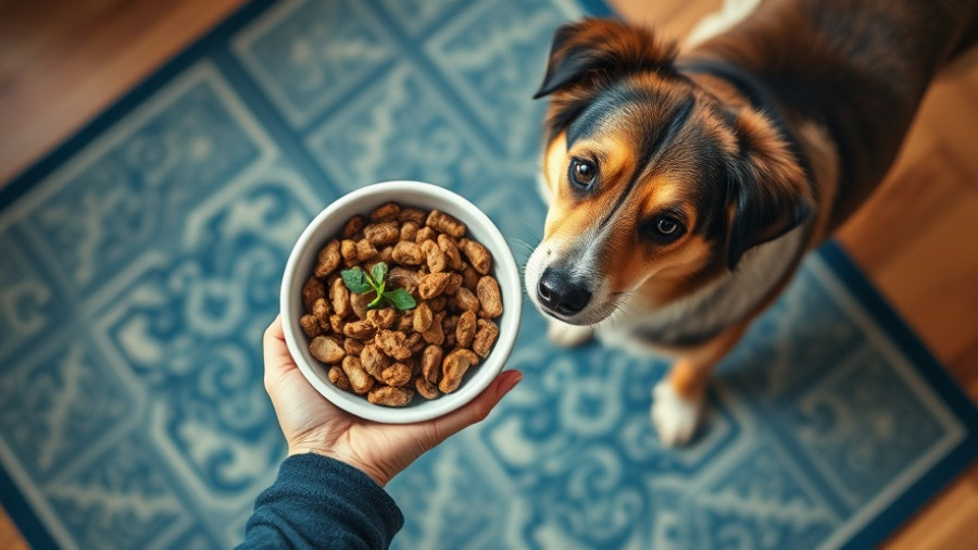 Blue Buffalo fresh pet food presented to dog on floor.