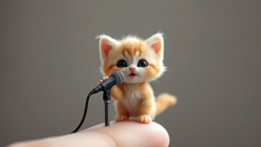 Hilarious animal video featuring a tiny cartoon kitten performing.