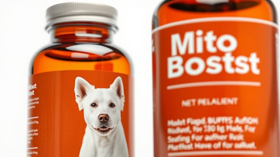 Amber MitoBoost supplement bottles for natural healing for dogs.