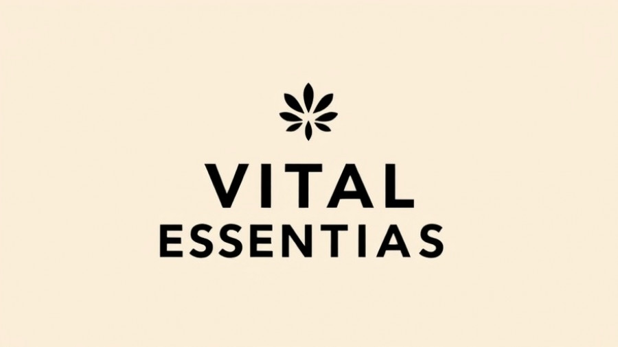 Vital Essentials logo on beige background.