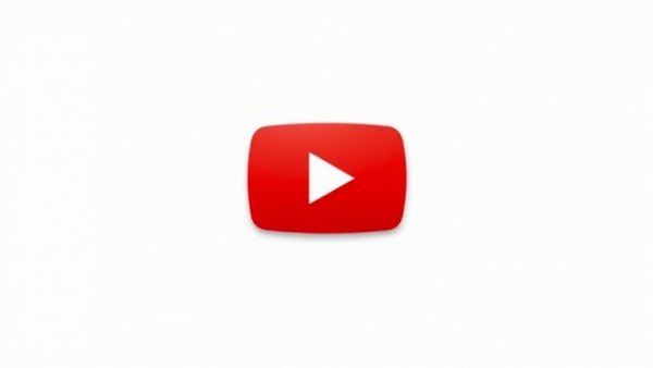 Red YouTube logo on a simple background.