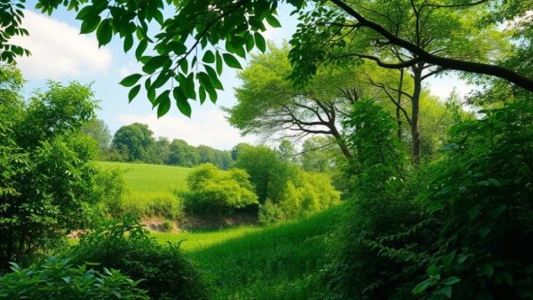 Lush green landscape with dense foliage; perfect for travel with dog.