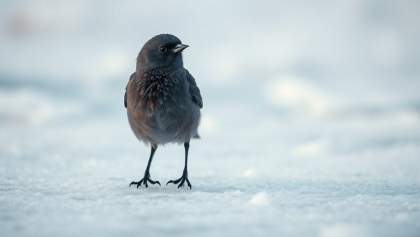 Small bird on snowy ice, related to Colorado Water Legislative Forecast.