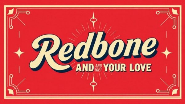 Retro album cover design with bold red text