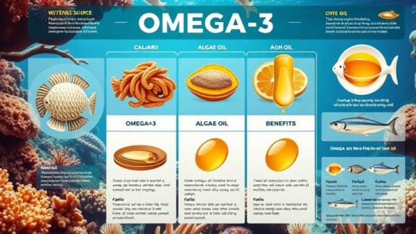 Infographic on omega-3 supplements for dogs and humans with benefits and sources.