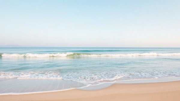 Artistic beach scene with circular overlay and reflection.