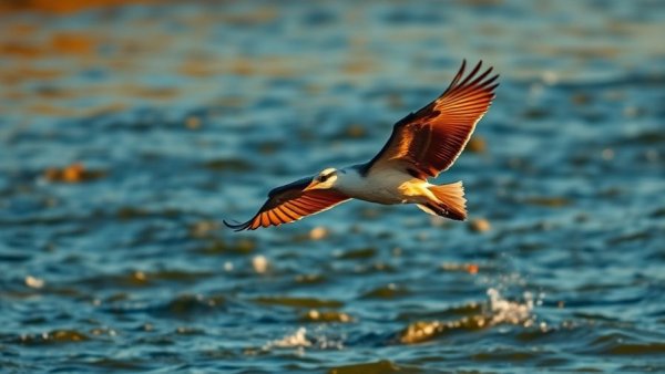 Graceful bird flying over river, showcasing Colorado River habitat restoration.