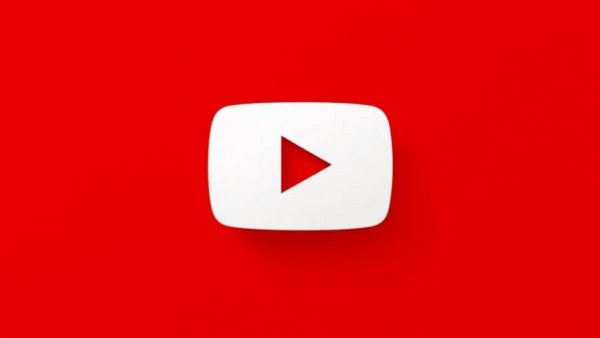 YouTube logo, bright red and white design.