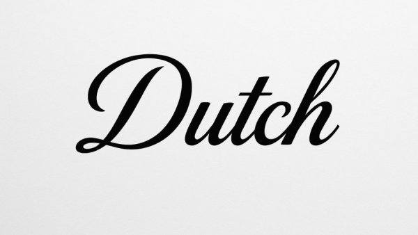 Sleek black cursive text logo spelling 'Dutch'.