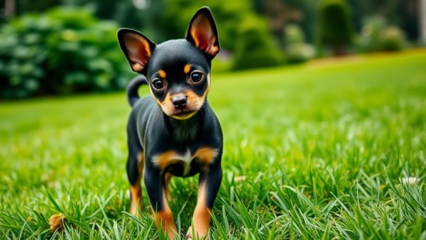 Chihuahua puppy on grass for potty training tips.