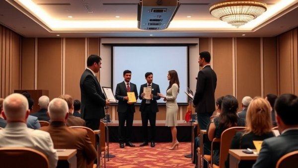 Nebraska Outstanding Conservation Award ceremony with people on stage.