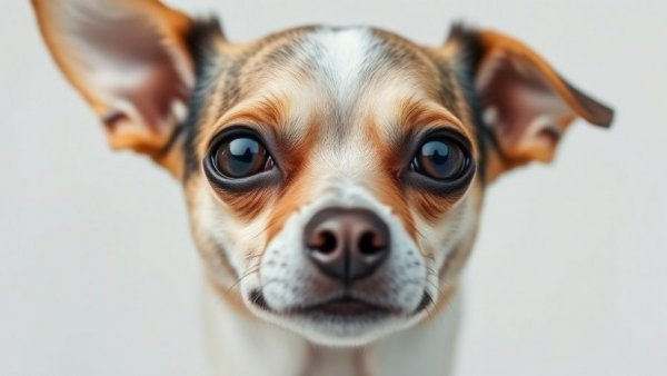 Older chihuahua with vision loss, cloudy eyes.