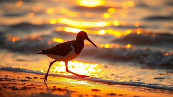 Oystercatcher at sunset highlighting saving birds to save the planet.