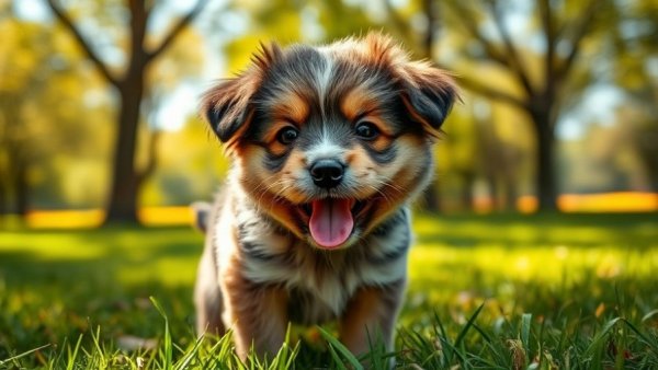 Adorable fluffy toy breed for puppy lovers enjoying a sunny day.