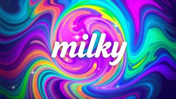 Digital cover art with colorful rainbow hues and 'milky' text.
