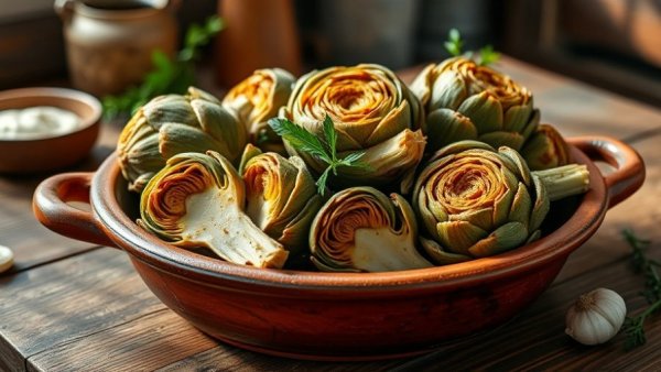 Artichokes for Dogs Liver Health displayed in rustic dish.
