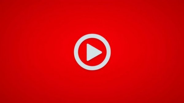YouTube logo with red background and white play button