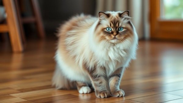 Ragdoll cat associated with Cancer zodiac sign indoors.