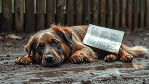 Distressed dog representing reasons for pet adoption success.
