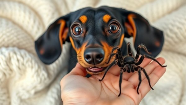 Funny Dog Reactions: Dachshund's humorous response to a spider