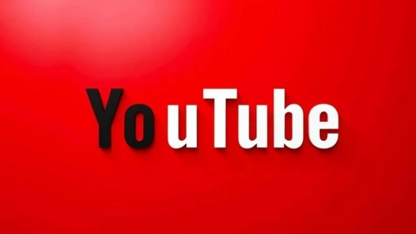 YouTube logo on red background
