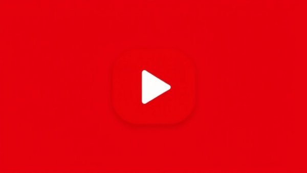 YouTube play button on red background