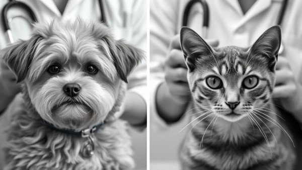 Veterinary therapeutic line with a dog and a cat on Amazon.