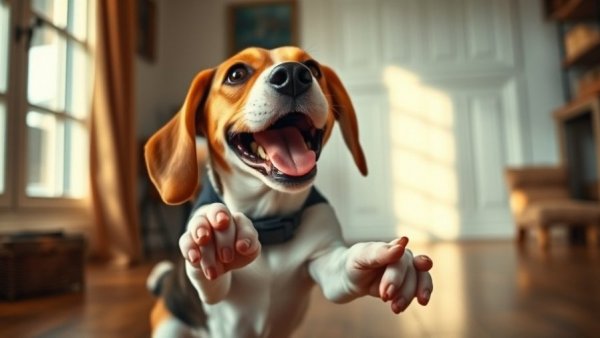 The Farmer's Dog treats Walmart.com, beagle reaching for treats indoors.
