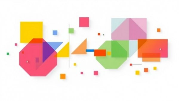Abstract geometric shapes on a white background.