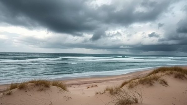 Tropical storm impacts on coastal birds at a deserted beach.