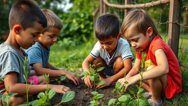 Wild Florida Adventure Camp youth participating in gardening activities.