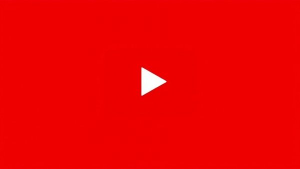 YouTube logo on red background, video content icon.