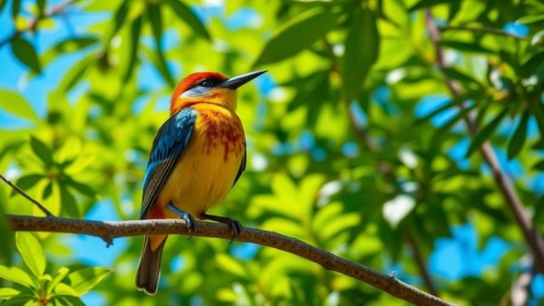 Bird in Conserva Aves protected area perched on a branch