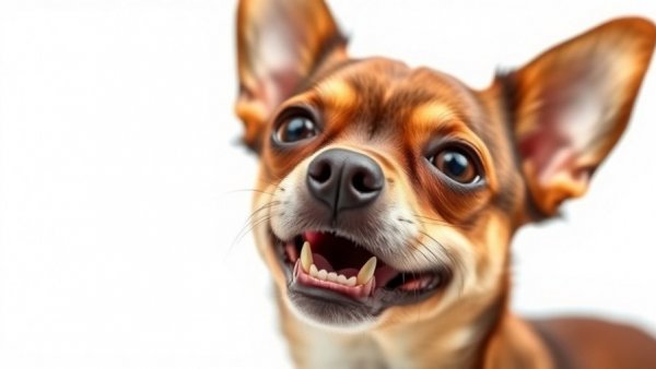 Chihuahua dental care concern with playful dog expression.
