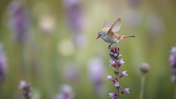 Bird on purple flower in rangeland signifies importance of rangelands.