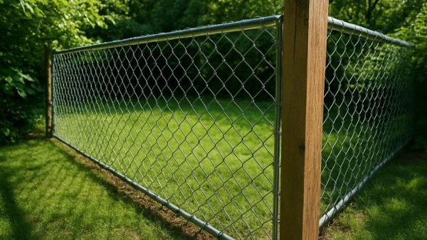 Wire fence setup in a grassy area, illustrating dog care tips.