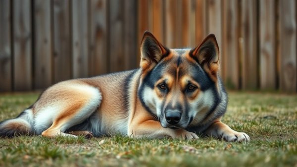 Chinook dog resting in a yard, a breed that could disappear.