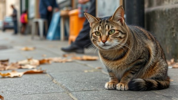Senior street cat finds a friend