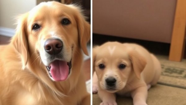 Golden Retriever Meets Completely Traumatized Rescue Puppy
